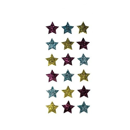 Naklejki z pianki z brokatem GWIAZDKI 18 szt