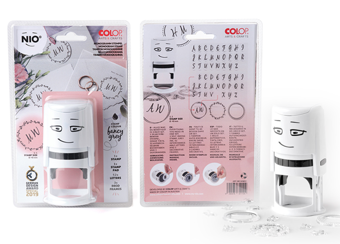 Pieczątka samotuszująca NIO Inicjały - ślubne