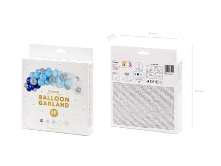 Girlanda balonowa NIEBIESKA 200 cm ZESTAW