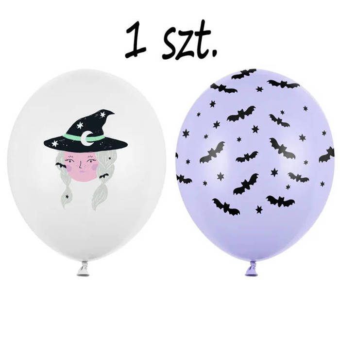 Balon HALLOWEEN Nietoperze Czarownica 30 cm 1 szt. mix