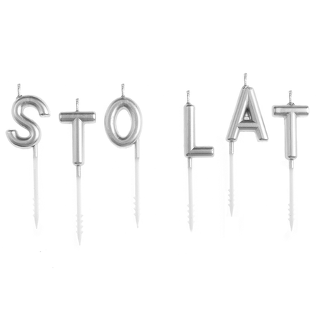 Świeczki urodzinowe na tort napis STO LAT