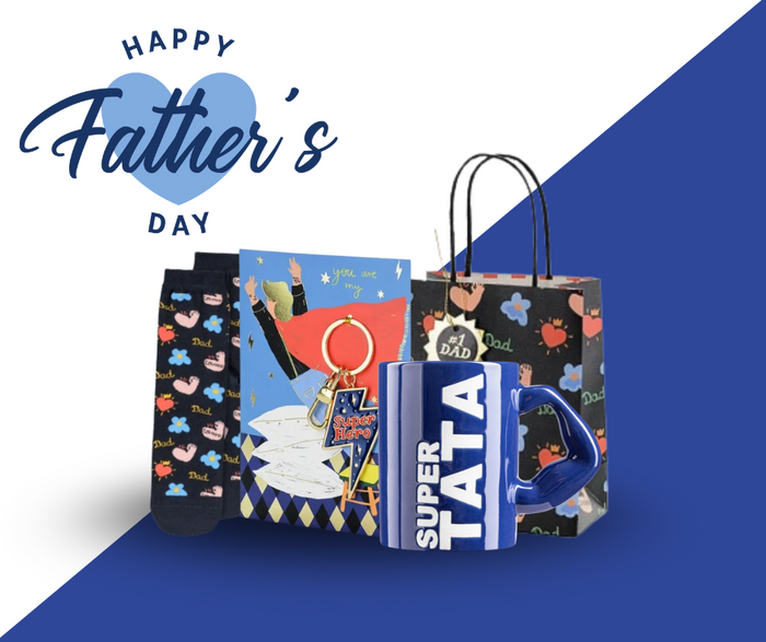 Zestaw prezentowy na Dzień Taty Ojca - Kubek, Skarpetki i Kartka Super Hero