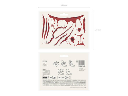 Tatuaże zmywalne wodne Blizny ślady krwi rany Halloween mix