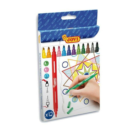 Flamastry spieralne 12 kolorów dwustronne Jovi