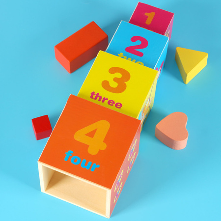 Wieża edukacyjna drewniana sorter kształty nauka liczenia 71cm XXL