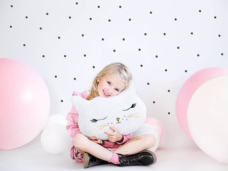 Poduszka Kotek biały pluszowa prezent 42 x 32 cm