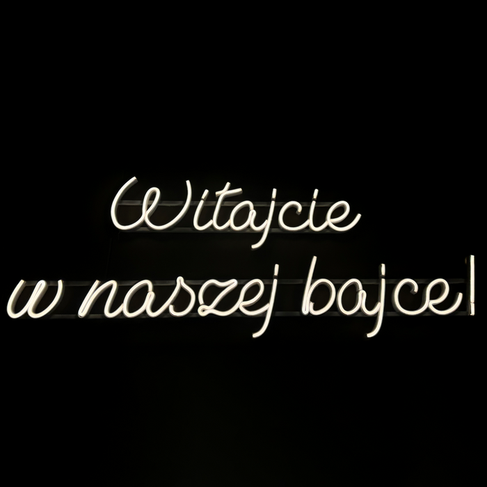 Napis LED neon - Witajcie w naszej bajce!
