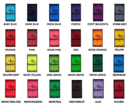 Global Colours farba do twarzy i ciała prostokątna 20g UV Neon Teal