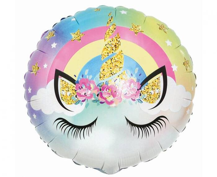 Balon foliowy JEDNOROŻEC okrągły 18 cali 35 cm