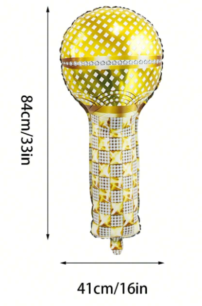Balon foliowy Mikrofon złoty 41x84 cm