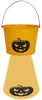 Wiaderko pomarańczowe z dynią świecące Halloween