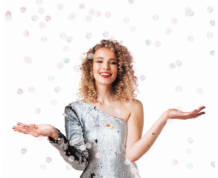 Konfetti pneumatyczne Shiny Party kółka opalizujące 15 cm