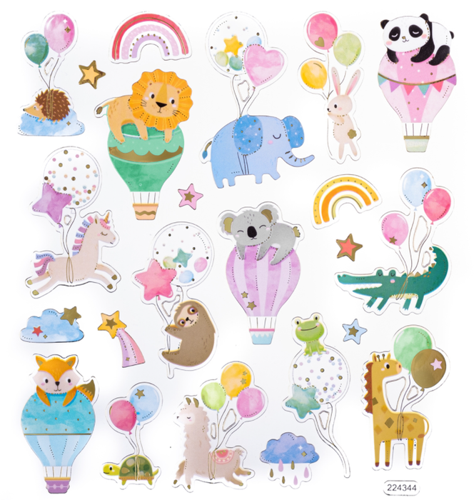 Naklejki brokatowe Zwierzaki urodzinki 23 szt.