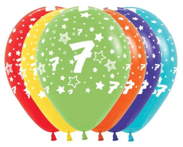 Balony Sempertex Cyfry 12'' 12 szt Mix kolorów