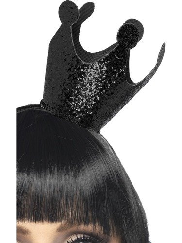 Czarna korona na opasce