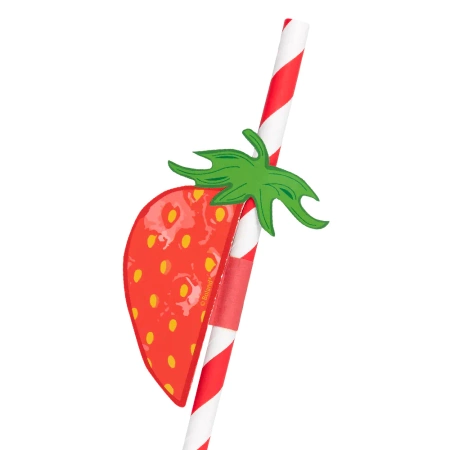 Papierowe słomki rurki ananas truskawka 6 szt.