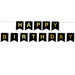 Baner girlanda CZARNY "Happy Birthday" złoty napis