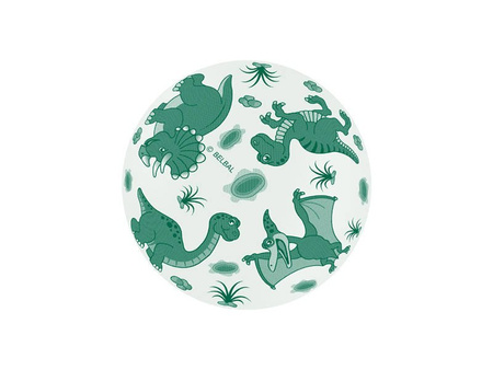 Balony z nadrukiem Dinozaury białe z kolorową grafiką 6 szt.