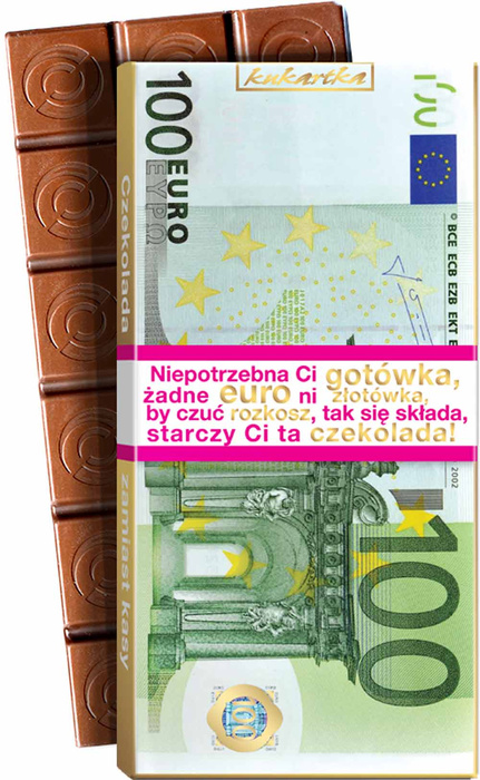 Czekolada mleczna prezentowa Banknot 100 Euro