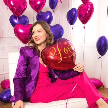 Balon foliowy serce z nadrukiem Love 18 cali