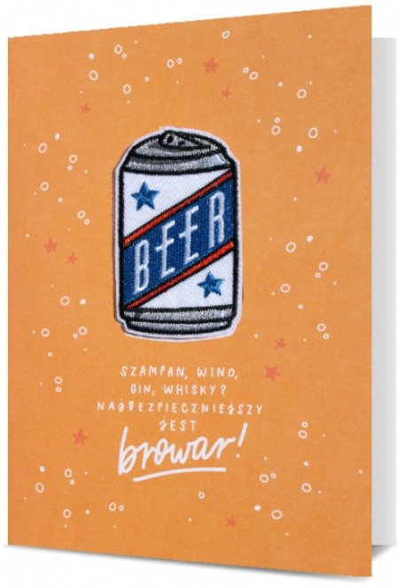 Kartka okolicznościowa z naszywką BEER PIWO