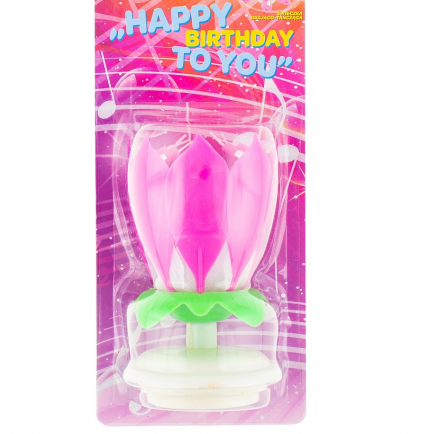 Świeczka urodzinowa grająca tańcząca RÓŻOWA