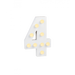 Świecąca Cyfra LED "4" Light Letter, drewniana biała 17x12 cm