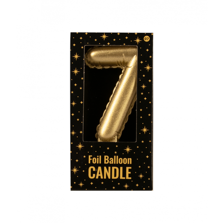 Świeczka urodzinowa cyfra 7 jak balon foliowy złota