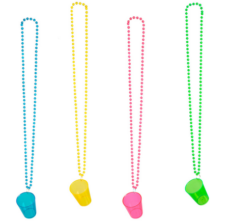 Kieliszek kolorowy, plastikowy na łańcuszku 1 szt. 50 ml mix kolorów