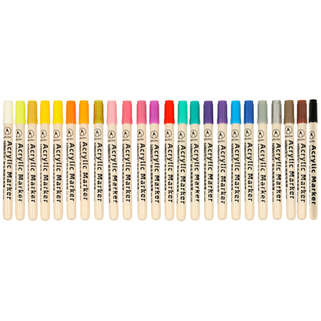 Markery akrylowe do tkanin kamieni pisaki flamastry mazaki wodoodporne DIY 24 szt.