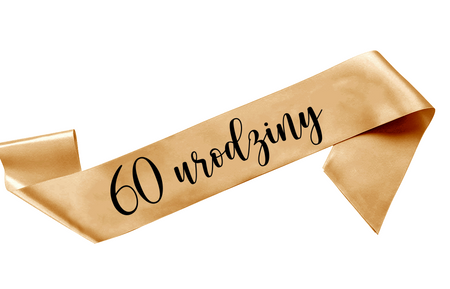 Szarfa urodzinowa satynowa - 60 urodziny