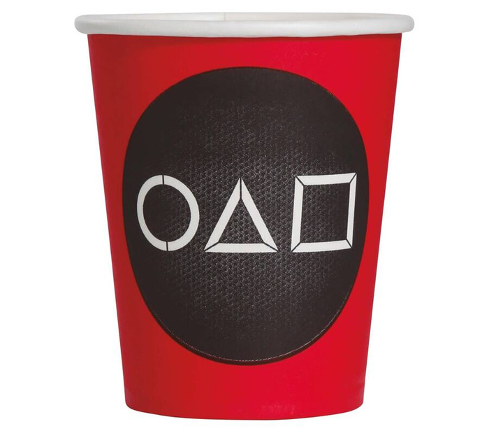 Kubeczki papierowe Squid Game 240 ml 6 szt.