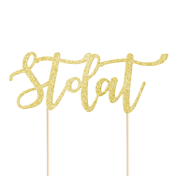 Topper dekoracyjny na tort STO LAT złoty