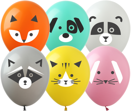 ZWIERZĄTKA balon gumowy z nadrukiem 1 szt. mix
