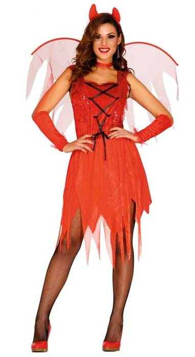 Strój dla dorosłych Diablica ze skrzydłami