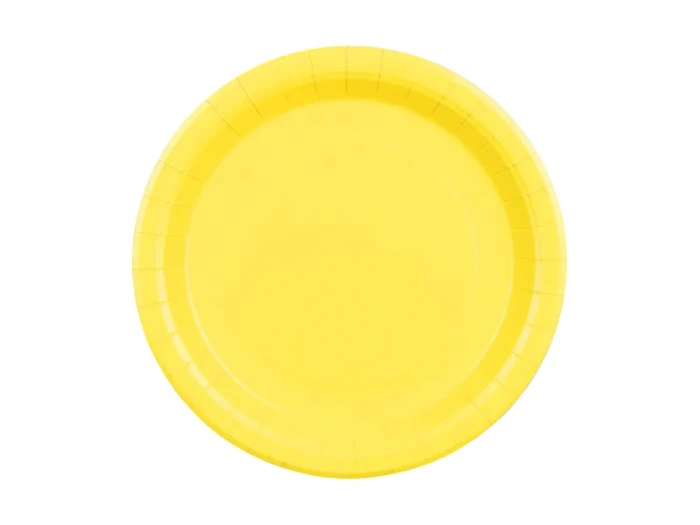 Talerzyki papierowe żółte 23 cm, 6 szt. PartyDeco