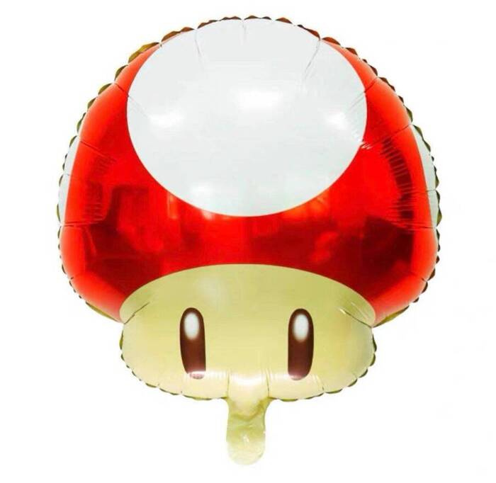 Balon foliowy grzybek Super Mario czerwony 47 x 50 cm 