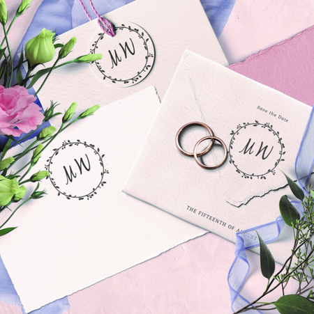 Pieczątka samotuszująca NIO Inicjały - ślubne