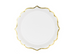 Talerzyki papierowe Białe ze złotym zdobieniem 18,5cm 6 szt