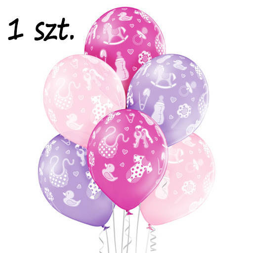 Balony Baby Girl (roczek, urodziny) 12" 1 szt.