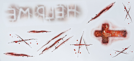 Tatuaże naklejki sztuczne rany (krzyż, nacięcia)