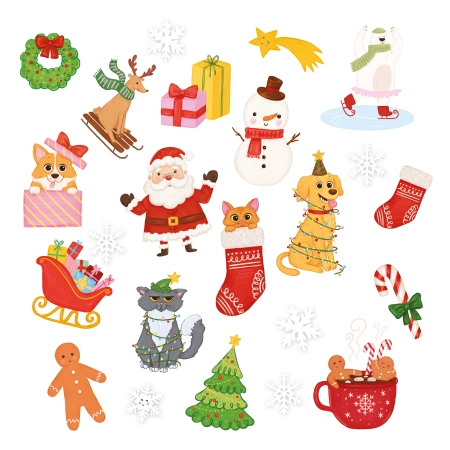 Tatuaże zmywalne wodne Boże Narodzenie 20szt.