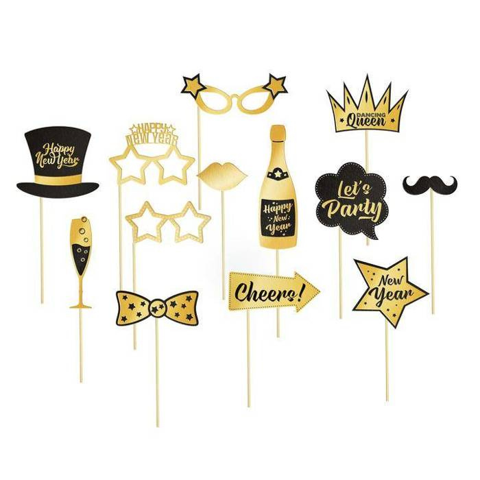 Foto rekwizyty Happy New Year Sylwester 13 szt.