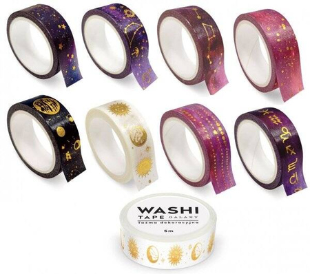 Taśma dekoracyjna samoprzylepna Galaxy Kosmos mix wzorów 5m 1 szt.