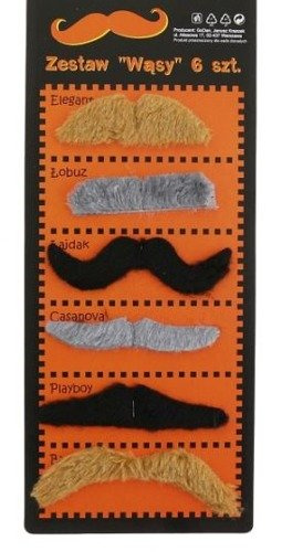 Wąsy MIX wzorów 6szt