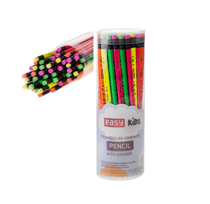 Ołówek z gumką FLUO 48 szt