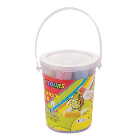 Kreda kolorowa 8 sztuk okragła chodnikowa duża wiaderko Easy