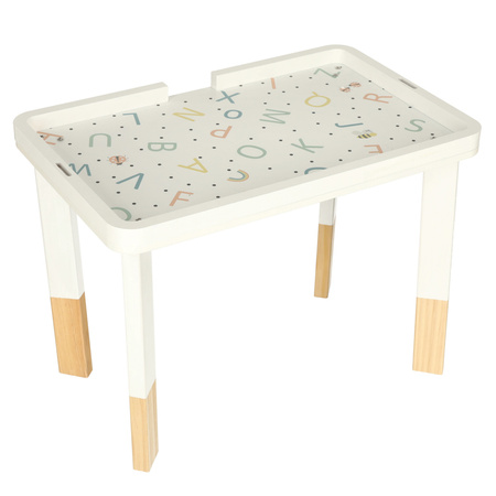 Tablica manipulacyjna LULILO LUDO stolik drewniany sensoryczny 2w1 miętowy