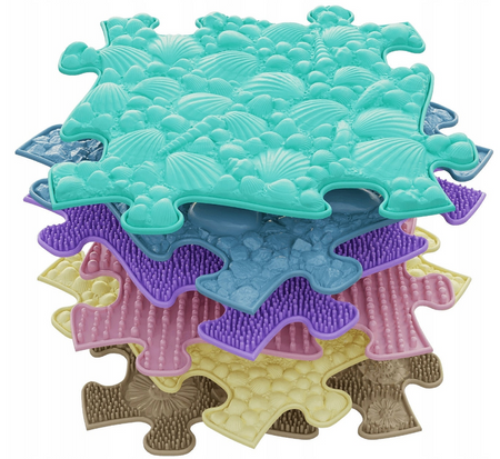 Maty ortopedyczne - mata podłogowa sensoryczna zestaw 6 elem. Baby Set pastel