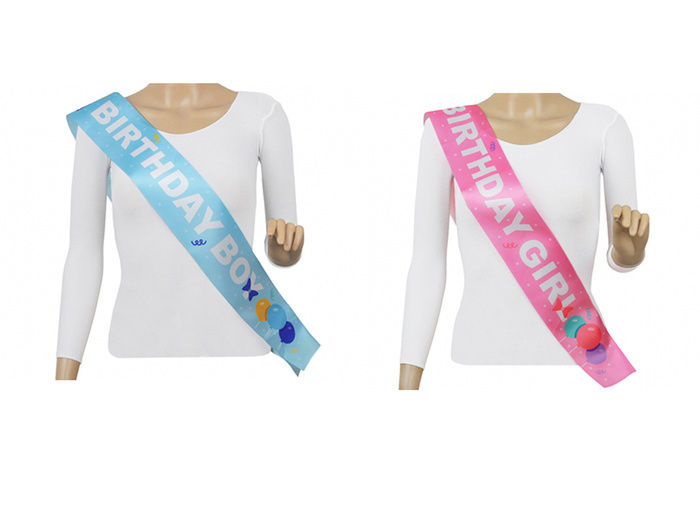 Szarfa urodzinowa dla dziecka BIRTHDAY BOY / BIRTHDAY GIRL 1 szt.